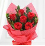 Vivid Love 6 Red Roses Bouquet - Image 3