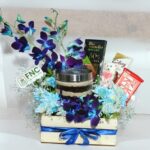 Flowers N Cake Basket arrangment