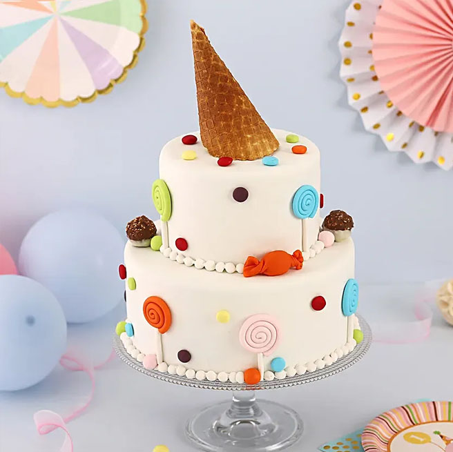 creamy-truffle Designer 2 Tier Truffle Cake 2kg - Image 1