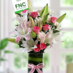 Exotic Lily with vase arrangement