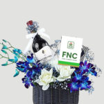 Orchid and Rose Basket Arrangement