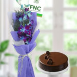 Enchanting Orchid Bouquet & Truffle Cake
