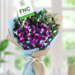 Blue Orchids Floral Jute Wrap