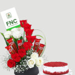 Elegance Red Velvet Delight Cake & Red Roses Ensemble