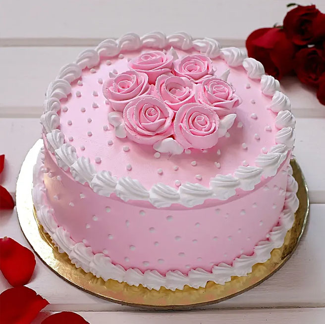 rose-floral-cake Beauty In Pink Chocolate Cake - Image 1